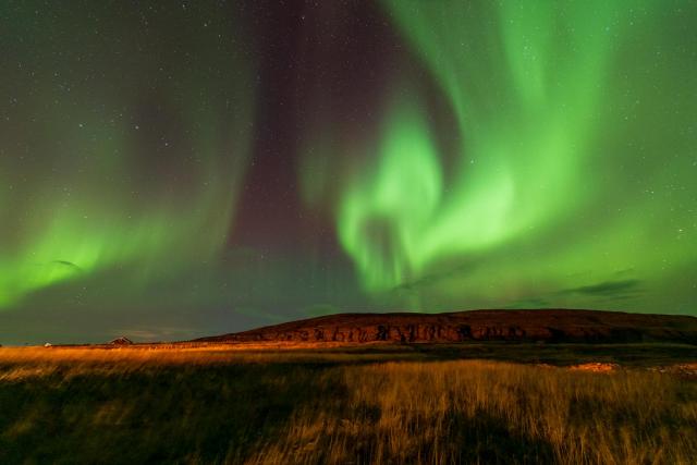 Polarlichter über Ekkerøy am 70sten Breitengrad