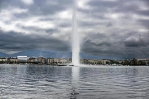 Die Fontäne im Genfer See