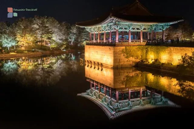 Anapji - Teiche am Rande der ehemaligen Silla-Festung Banwolseong in Gyeongju, Südkorea