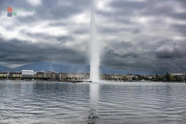 Die Fontäne im Genfer See