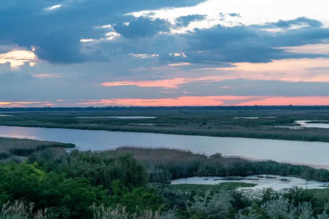 Sonnenuntergang im Donaudelta