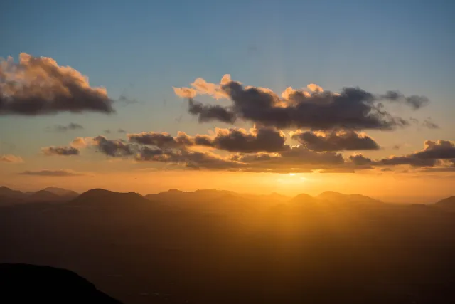 Sunsets behind the volcanoes