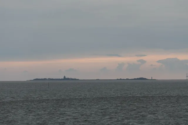 The island of Neuwerk in the mouth of the Elbe to the North Sea