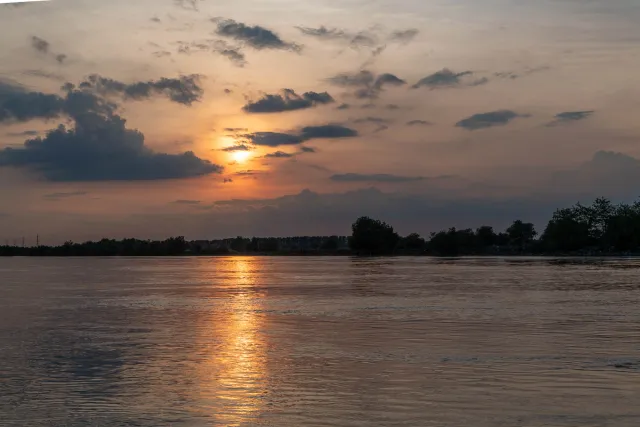 Sonnenuntergang im Donaudelta