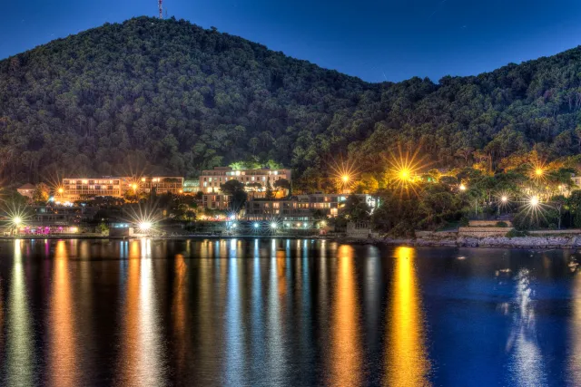 The coast of Dubrovnik at the blue hour