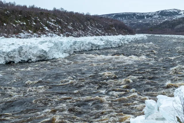 The Kárášjohka - border river between Norway and Finland