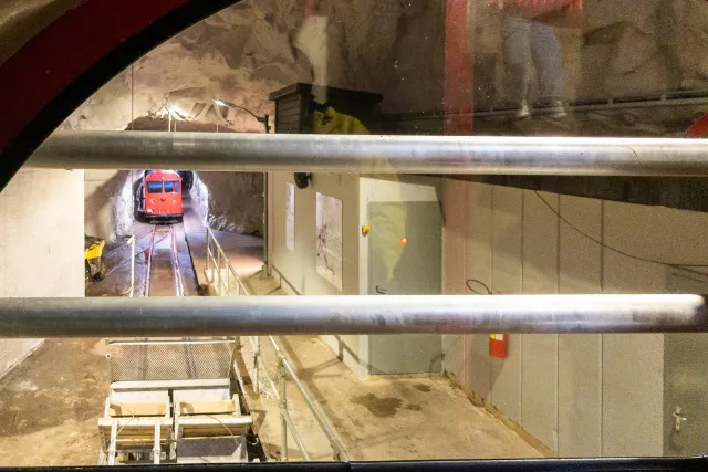 With the funicular at 39° 1050 m far and 850 meters high