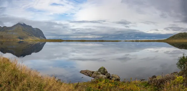 Spiegelung bei Eggum auf den Lofoten