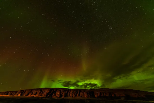 Colorful northern lights over Ekkerøy