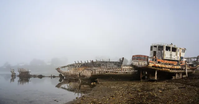  Ship graveyard of Rostellec near Crozon in Brittany